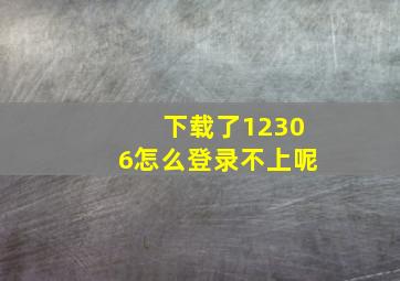 下载了12306怎么登录不上呢