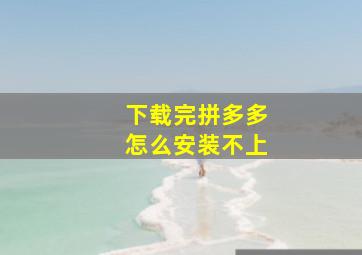 下载完拼多多怎么安装不上