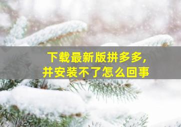 下载最新版拼多多,并安装不了怎么回事