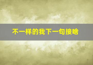 不一样的我下一句接啥