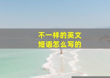 不一样的英文短语怎么写的