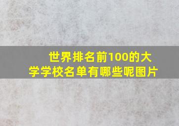 世界排名前100的大学学校名单有哪些呢图片