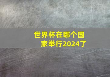 世界杯在哪个国家举行2024了