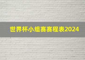 世界杯小组赛赛程表2024