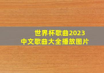 世界杯歌曲2023中文歌曲大全播放图片