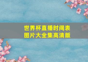 世界杯直播时间表图片大全集高清版