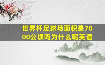 世界杯足球场面积是7000公顷吗为什么呢英语