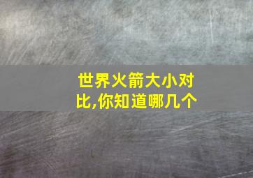 世界火箭大小对比,你知道哪几个