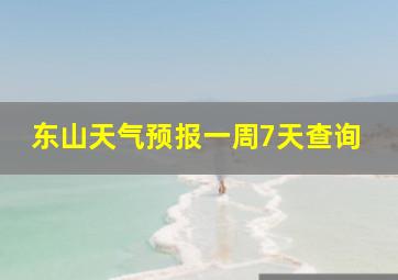 东山天气预报一周7天查询