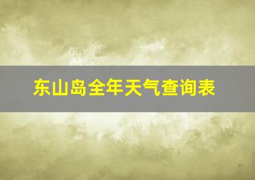 东山岛全年天气查询表