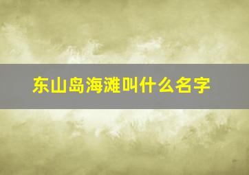 东山岛海滩叫什么名字