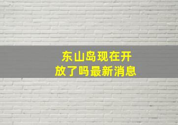 东山岛现在开放了吗最新消息