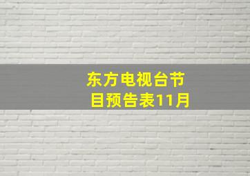 东方电视台节目预告表11月