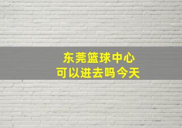 东莞篮球中心可以进去吗今天