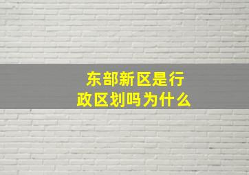 东部新区是行政区划吗为什么