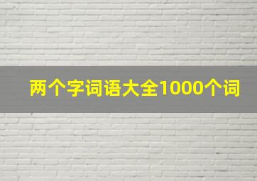 两个字词语大全1000个词