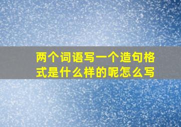 两个词语写一个造句格式是什么样的呢怎么写