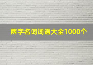 两字名词词语大全1000个