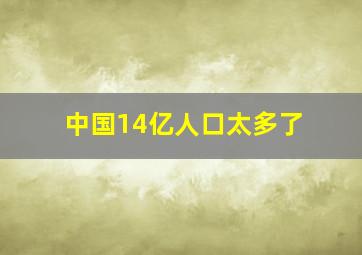 中国14亿人口太多了