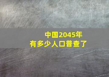 中国2045年有多少人口普查了