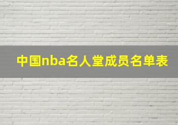 中国nba名人堂成员名单表