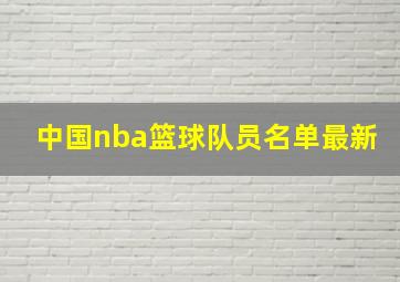 中国nba篮球队员名单最新