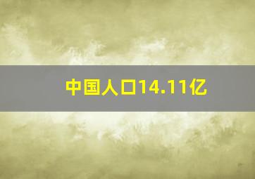 中国人口14.11亿