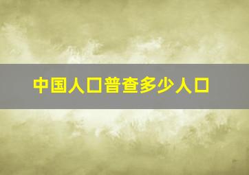 中国人囗普查多少人口