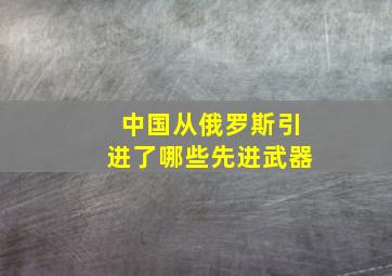 中国从俄罗斯引进了哪些先进武器