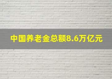 中国养老金总额8.6万亿元