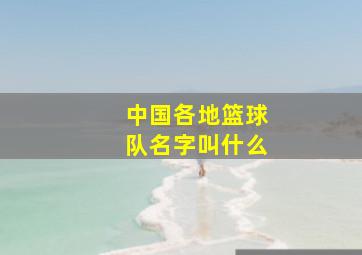 中国各地篮球队名字叫什么