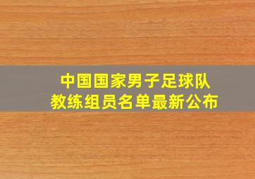 中国国家男子足球队教练组员名单最新公布