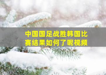 中国国足战胜韩国比赛结果如何了呢视频