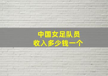 中国女足队员收入多少钱一个