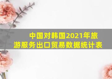 中国对韩国2021年旅游服务出口贸易数据统计表