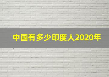 中国有多少印度人2020年