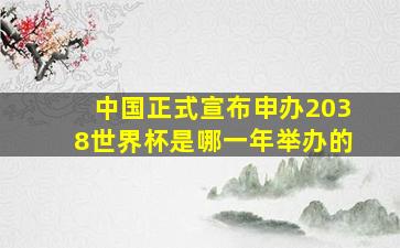 中国正式宣布申办2038世界杯是哪一年举办的