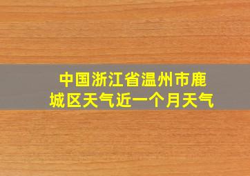 中国浙江省温州市鹿城区天气近一个月天气