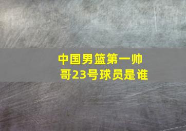 中国男篮第一帅哥23号球员是谁