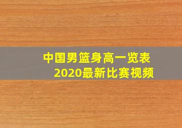 中国男篮身高一览表2020最新比赛视频