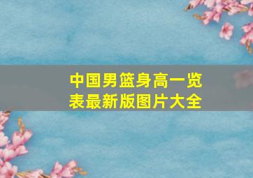 中国男篮身高一览表最新版图片大全