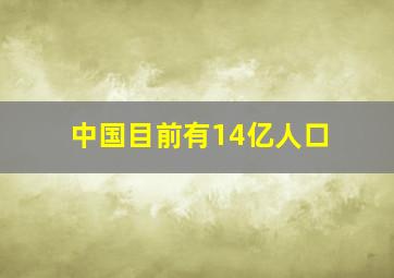 中国目前有14亿人口