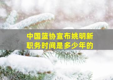 中国篮协宣布姚明新职务时间是多少年的