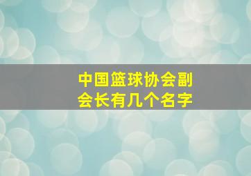 中国篮球协会副会长有几个名字