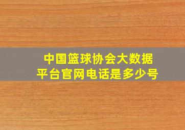 中国篮球协会大数据平台官网电话是多少号