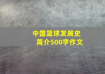 中国篮球发展史简介500字作文