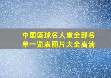 中国篮球名人堂全部名单一览表图片大全高清