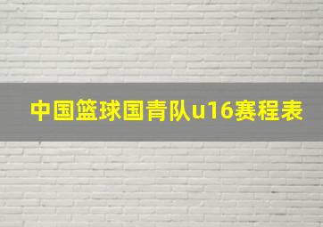 中国篮球国青队u16赛程表