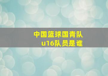 中国篮球国青队u16队员是谁