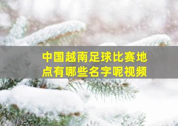 中国越南足球比赛地点有哪些名字呢视频